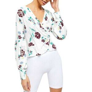 Free People Saturday Night Faux Wrap Top. XS